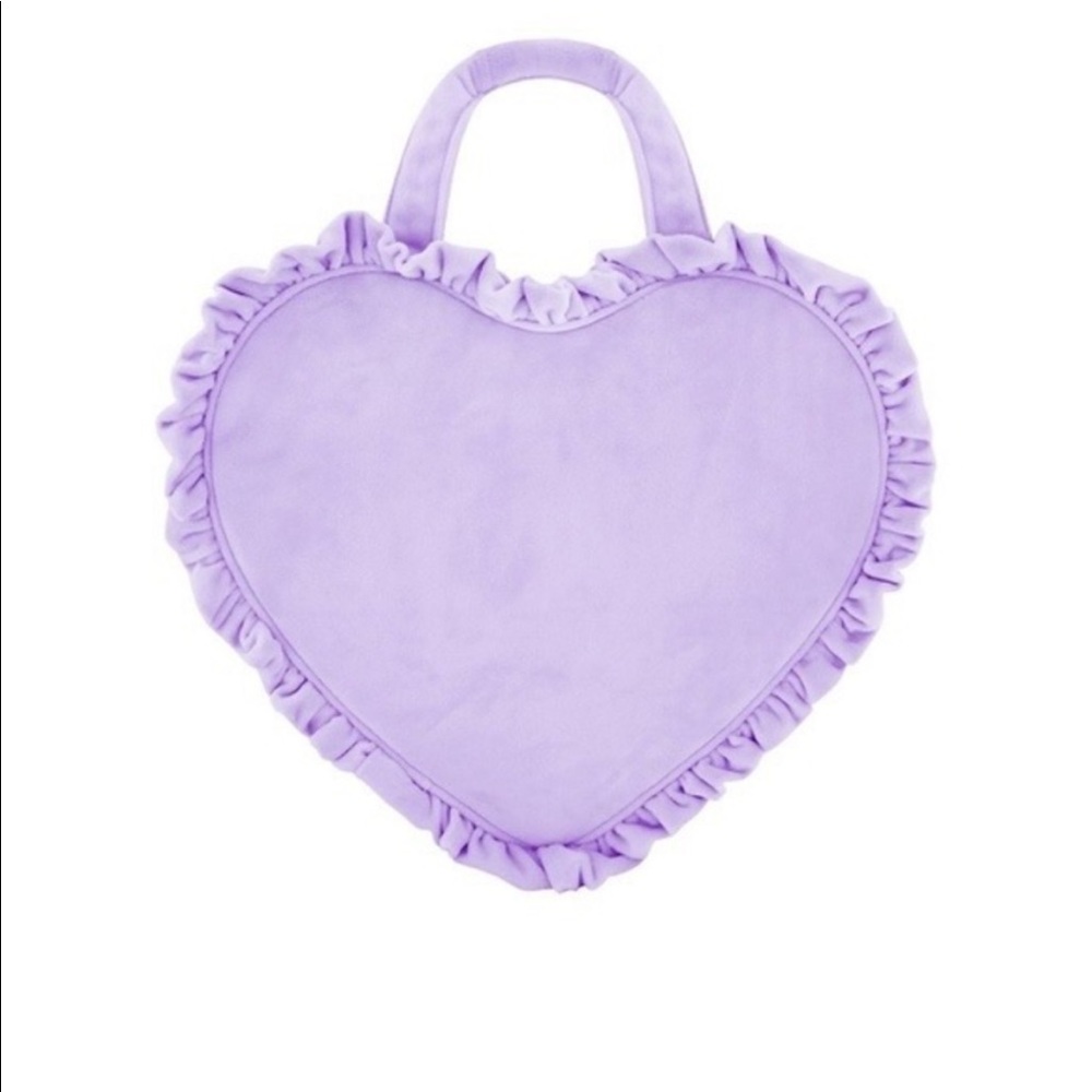 NWT Stoney Clover Lane Velvet Ruffle Mini Heart Tote in Galaxy